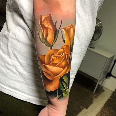 golden rose tattoos